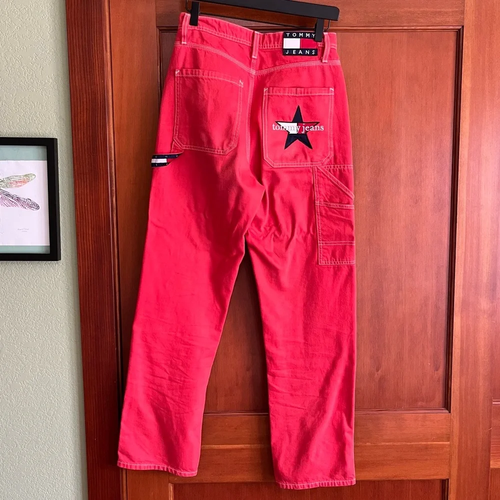 Tommy Hilfiger Red Carpenter Work Pants - Picture 1 of 9